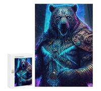 Jigsaw Puzzle for Teenagerss 300 PCS Steampunk Bear Armor Puzzles for Adults Anti-Stress Toys Wall Art Parent-child Interaction 300 PCS