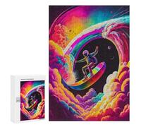 Jigsaw Puzzle for Teenagerss 300 PCS Surfing The Cosmic Rainbow Jigsaw for Adults Hands-on Game Wall Art Difficult And Challenge 300 PCS