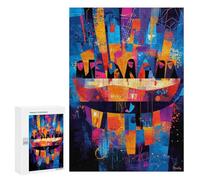 Jigsaw Puzzle for Teenagerss 300 PCS The Last Supper Reinterpreted - Abstract Geometric Expressionism Puzzle for Adults Relax Games Perfect Decoration Birthday And Unique Gifts 300 PCS