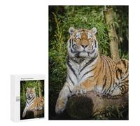 Jigsaw Puzzle for Teenagerss 300 PCS Tiger Lying on Brown Tree Adult Puzzles Relax Games Pattern Assembly Parent-child Interaction 300 PCS