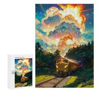 Jigsaw Puzzle for Teenagerss 300 PCS Train Journey Through Fantasy Land -1 Puzzles for Adults Anti-Stress Toys Wall Art Parent-child Interaction 300 PCS