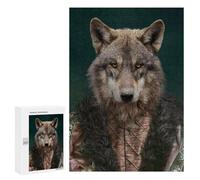 Jigsaw Puzzle for Teenagerss 300 PCS Wolf in Medieval Armor Jigsaw for Adults Hands-on Game Wall Art Difficult And Challenge 300 PCS