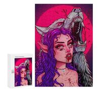 Jigsaw Puzzle for Teenagerss 300 PCS Wolf Moon Mystic -1 Jigsaw for Adults Hands-on Game Wall Art Difficult And Challenge 300 PCS