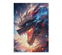 Jigsaw Puzzle for Teenagerss 38x26cm/1000pcs Dragon's Fiery Roar Puzzles for Adults Toy Wall Decor Presents for Women Unique Gifts for Birthday And Christmas 38x26cm/1000pcs