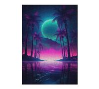 Jigsaw Puzzle for Teenagerss 38x26cm/1000pcs Retro Synthwave Oasis Teenagers Puzzles Relaxing Games Hand Speed Race Difficult And Challenge 38x26cm/1000pcs