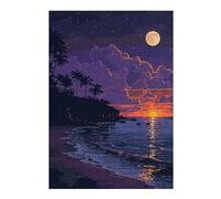 Jigsaw Puzzle for Teenagerss 38x26cm/1000pcs SoCal Beach Pixel Art Jigsaw for Adults Hands-on Game Staycation Kill Time Birthday And Unique Gifts 38x26cm/1000pcs