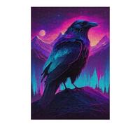 Jigsaw Puzzle for Teenagerss 38x26cm/1000pcs Synthwave Raven Jigsaws for Adults Brain Teaser Game Hand Speed Race Parent-child Interaction 38x26cm/1000pcs