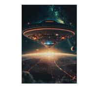 Jigsaw Puzzle for Teenagerss 38x26cm/1000pcs UFO Invade Interstellar Adult Puzzles Brain Teaser Game Difficult Challenge Unique Gifts for Birthday And Christmas 38x26cm/1000pcs