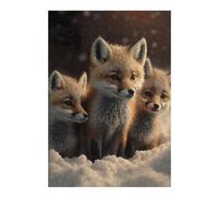 Jigsaw Puzzle for Teenagerss 38x26cm/1000pcs Winter Fox Trio Adult Jigsaw Brain Teaser Game Perfect Decoration Parent-child Interaction 38x26cm/1000pcs