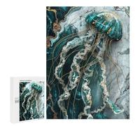 Jigsaw Puzzle for Teenagerss 500 PCS Abstract Jade Jellyfish Puzzle for Adults Relax Games Perfect Decoration Birthday And Unique Gifts 500 PCS