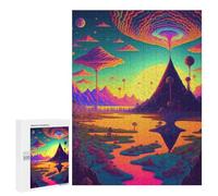 Jigsaw Puzzle for Teenagerss 500 PCS Alien Landscape with Reflective Lake Jigsaw Puzzle Family Games For Family Fun Birthday And Unique Gifts 500 PCS