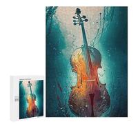 Jigsaw Puzzle for Teenagerss 500 PCS Cello Music Ocean Jigsaw for Adults Hands-on Game Wall Art Difficult And Challenge 500 PCS