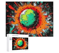 Jigsaw Puzzle for Teenagerss 500 PCS Colorful Earth Splash Artwork Puzzles for Adults Anti-Stress Toys Wall Art Parent-child Interaction 500 PCS