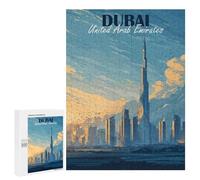 Jigsaw Puzzle for Teenagerss 500 PCS Dubai, United Arab Emirates Skyline Art Puzzle for Adults Relax Games Perfect Decoration Birthday And Unique Gifts 500 PCS
