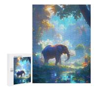 Jigsaw Puzzle for Teenagerss 500 PCS Elephant in Lush Jungle Adult Puzzles Relax Games Pattern Assembly Parent-child Interaction 500 PCS