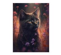 Jigsaw Puzzle for Teenagerss 500 PCS Enchanted Garden Cat Adult Jigsaw Puzzle Toy Wall Decor Difficult Hard Unique Gifts for Birthday And Christmas 500 PCS