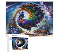 Jigsaw Puzzle for Teenagerss 500 PCS Fantasy Peacock Galaxy Artwork Puzzles for Adults Anti-Stress Toys Wall Art Parent-child Interaction 500 PCS