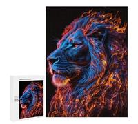Jigsaw Puzzle for Teenagerss 500 PCS Flaming Lion Artwork Jigsaw for Adults Hands-on Game Wall Art Difficult And Challenge 500 PCS