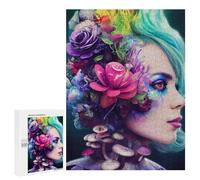 Jigsaw Puzzle for Teenagerss 500 PCS Floral Fusion Portrait -2 Jigsaw for Adults Hands-on Game Wall Art Difficult And Challenge 500 PCS
