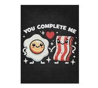 Jigsaw Puzzle for Teenagerss 500 PCS Funny Couples, You Complete Me - Cute Bacon & Egg Jigsaw Puzzle DIY Toys Enhance Memory Unique Gifts for Birthday And Christmas 500 PCS