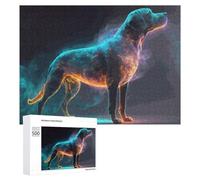 Jigsaw Puzzle for Teenagerss 500 PCS Galactic Canine A Cosmic Dog in Space Puzzles for Adults Anti-Stress Toys Wall Art Parent-child Interaction 500 PCS