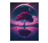 Jigsaw Puzzle for Teenagerss 500 PCS Galactic Tree Reflection Adult Jigsaw Puzzle Toy Wall Decor Difficult Hard Unique Gifts for Birthday And Christmas 500 PCS