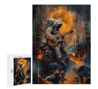 Jigsaw Puzzle for Teenagerss 500 PCS Golden Astronaut Music Adult Puzzles Relax Games Pattern Assembly Parent-child Interaction 500 PCS