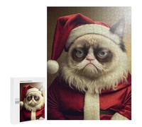 Jigsaw Puzzle for Teenagerss 500 PCS Grumpy Cat As Santa Claus Jigsaw for Adults Hands-on Game Wall Art Difficult And Challenge 500 PCS