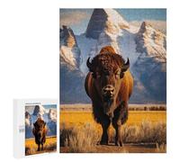 Jigsaw Puzzle for Teenagerss 500 PCS Lonely Bison Puzzle for Adults Relax Games Perfect Decoration Birthday And Unique Gifts 500 PCS