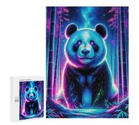 Jigsaw Puzzle for Teenagerss 500 PCS Magical Neon Panda 01 Puzzle for Adults Relax Games Perfect Decoration Birthday And Unique Gifts 500 PCS
