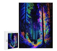 Jigsaw Puzzle for Teenagerss 500 PCS Neon Forest Glow Jigsaw Puzzle Family Games For Family Fun Birthday And Unique Gifts 500 PCS