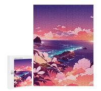 Jigsaw Puzzle for Teenagerss 500 PCS Pink Sunset Over The Ocean Jigsaw for Adults Hands-on Game Wall Art Difficult And Challenge 500 PCS