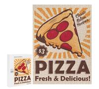 Jigsaw Puzzle for Teenagerss 500 PCS Pizza Vintage Jigsaw for Adults Hands-on Game Wall Art Difficult And Challenge 500 PCS