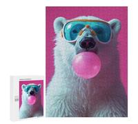 Jigsaw Puzzle for Teenagerss 500 PCS Polar Bear Bubblegum Adult Puzzles Relax Games Pattern Assembly Parent-child Interaction 500 PCS