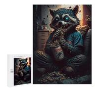 Jigsaw Puzzle for Teenagerss 500 PCS Raccoon Feast in Chaos Jigsaw for Adults Hands-on Game Wall Art Difficult And Challenge 500 PCS