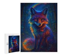 Jigsaw Puzzle for Teenagerss 500 PCS Rainbow Fox in Enchanted Forest Teenagers Puzzles Anti-Stress Toys Enhance Memory for Is Ideal As A Gift 500 PCS