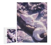 Jigsaw Puzzle for Teenagerss 500 PCS Sleeping Fennec Fox Puzzle for Adults Relax Games Perfect Decoration Birthday And Unique Gifts 500 PCS