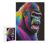 Jigsaw Puzzle for Teenagerss 500 PCS Splash Art Gorilla Adult Puzzles Relax Games Pattern Assembly Parent-child Interaction 500 PCS