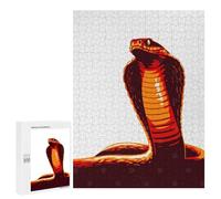 Jigsaw Puzzle for Teenagerss 500 PCS Stylized Cobra Illustration on White Background Puzzle for Adults Relax Games Perfect Decoration Birthday And Unique Gifts 500 PCS