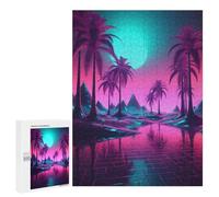 Jigsaw Puzzle for Teenagerss 500 PCS Surreal Synthwave Night Adult Puzzles Relax Games Pattern Assembly Parent-child Interaction 500 PCS