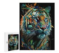 Jigsaw Puzzle for Teenagerss 500 PCS Tiger Art Series Style 2 Teenagers Puzzles Anti-Stress Toys Enhance Memory for Is Ideal As A Gift 500 PCS