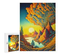 Jigsaw Puzzle for Teenagerss 500 PCS Whimsical Landscape with River And Mountains Jigsaw for Adults Hands-on Game Wall Art Difficult And Challenge 500 PCS