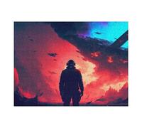 Jigsaw Puzzle for Teenagerss 52x38cm/1000pcs Astronaut Faces Burning Spaceship Jigsaw for Adults Hands-on Game Wall Decoration Unique Gifts for Birthday And Christmas 52x38cm/1000pcs