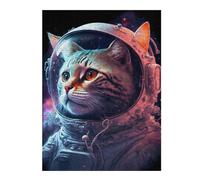 Jigsaw Puzzle for Teenagerss 52x38cm/1000pcs Cosmic Cat Explorer Puzzles for Adults Toy Wall Decor Presents for Women Unique Gifts for Birthday And Christmas 52x38cm/1000pcs