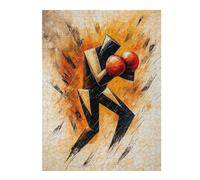 Jigsaw Puzzle for Teenagerss 52x38cm/1000pcs Cubist Abstract Boxer in Explosive Action Painting Jigsaws for Adults Brain Teaser Game Hand Speed Race Parent-child Interaction 52x38cm/1000pcs