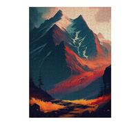 Jigsaw Puzzle for Teenagerss 52x38cm/1000pcs Fiery Mountain Landscape Adult Jigsaw Brain Teaser Game Perfect Decoration Parent-child Interaction 52x38cm/1000pcs