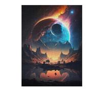 Jigsaw Puzzle for Teenagerss 52x38cm/1000pcs Galactic Oasis Landscape Adult Puzzles Brain Teaser Game Difficult Challenge Unique Gifts for Birthday And Christmas 52x38cm/1000pcs