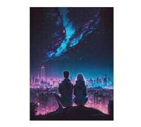 Jigsaw Puzzle for Teenagerss 52x38cm/1000pcs Night City Skyline Adult Puzzles Brain Teaser Game Difficult Challenge Unique Gifts for Birthday And Christmas 52x38cm/1000pcs