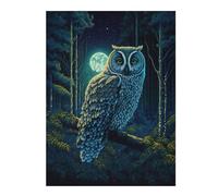 Jigsaw Puzzle for Teenagerss 52x38cm/1000pcs Night Owl in Moonlit Forest Puzzles for Adults Toy Wall Decor Presents for Women Unique Gifts for Birthday And Christmas 52x38cm/1000pcs