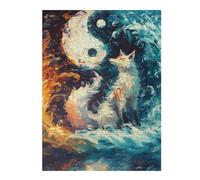 Jigsaw Puzzle for Teenagerss 52x38cm/1000pcs Yin Yang Fox Adult Puzzles Brain Teaser Game Difficult Challenge Unique Gifts for Birthday And Christmas 52x38cm/1000pcs